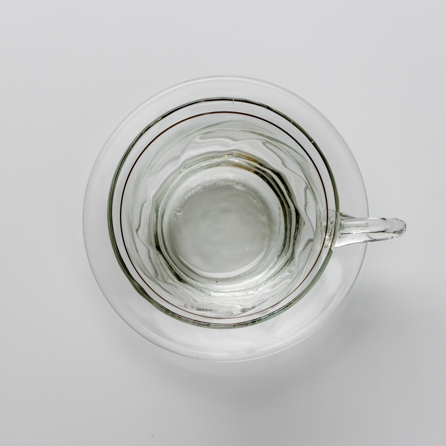 Sæt 6x glaskop med underkop transparent buket no. 3