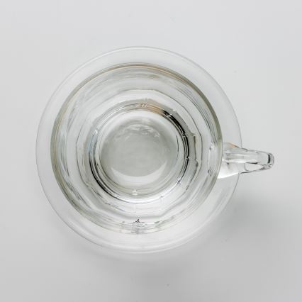 Sæt 6x glaskop med underkop transparent buket no. 8