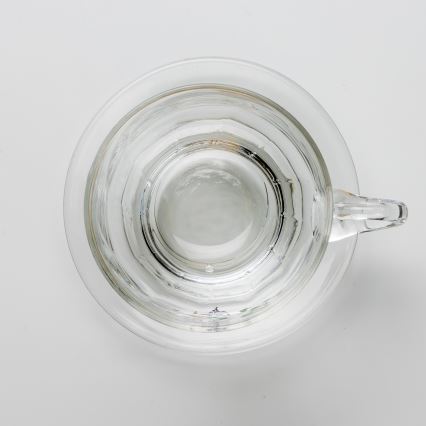 Sæt 6x glaskop med underkop transparent buket no. 8