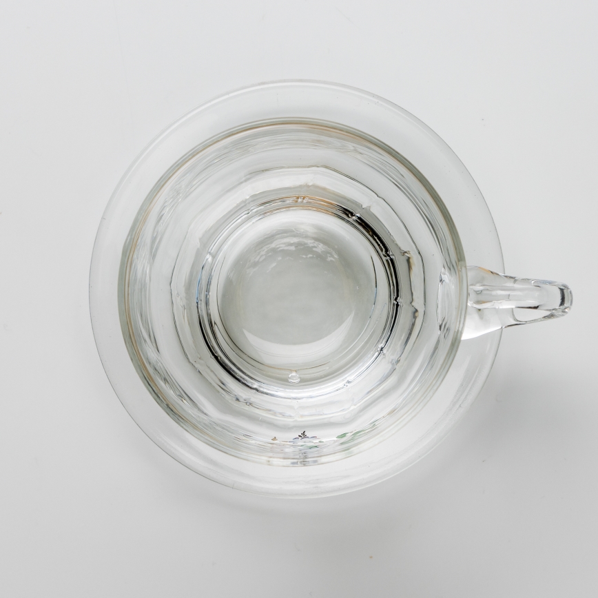 Sæt 6x glaskop med underkop transparent buket no. 8