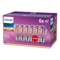 SÆT 6x LED-pære VINTAGE Philips E27/7W/230V 2700K