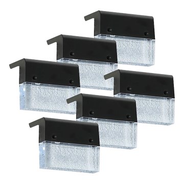 SÆT 6x LED RGB Soldrevet væglampe LED/1W/1,2V 3500K IP65