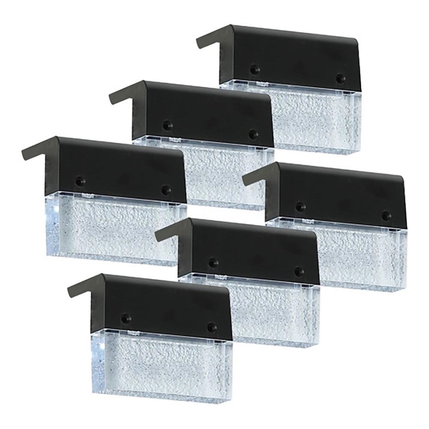 SÆT 6x LED RGB Soldrevet væglampe LED/1W/1,2V 3500K IP65