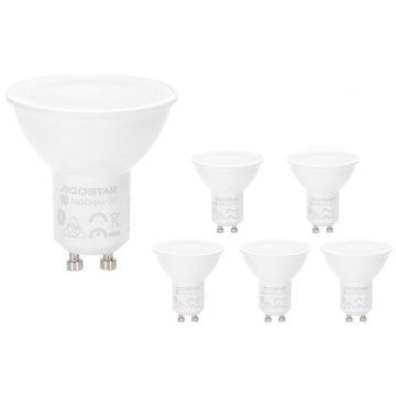SÆT 6x LED RGBW dæmpbar pære MESH GU10/6,5W/230V 2700-6500K + fjernbetjening - Aigostar