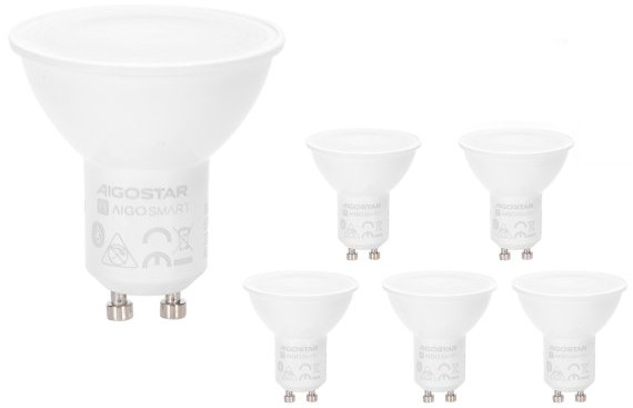 SÆT 6x LED RGBW dæmpbar pære MESH GU10/6,5W/230V 2700-6500K + fjernbetjening - Aigostar