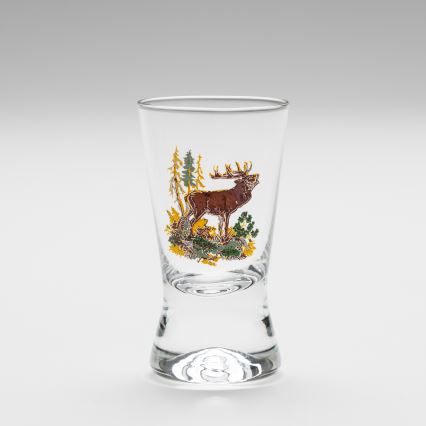 Sæt 6x likørglas m. jagtmotiv
