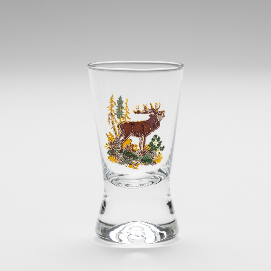 Sæt 6x likørglas m. jagtmotiv