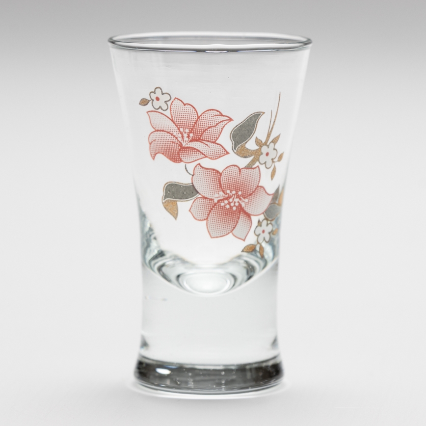 Sæt 6x likørglas med buketmotiv no. 2
