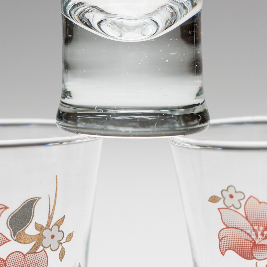 Sæt 6x likørglas med buketmotiv no. 2