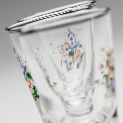 Sæt 6x likørglas med buketmotiv no. 3