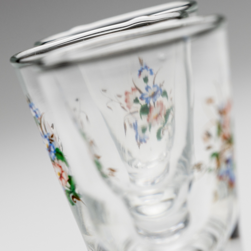 Sæt 6x likørglas med buketmotiv no. 3