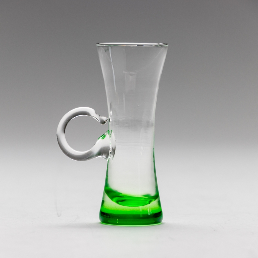 Sæt 6x likørglas med håndtag grøn