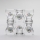 Sæt 6x likørglas transparent - blomstermønster no. 4