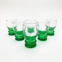 Sæt 6x likørglas transparent grøn