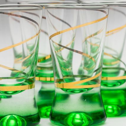 Sæt 6x shotglas 25 mm transparent grøn