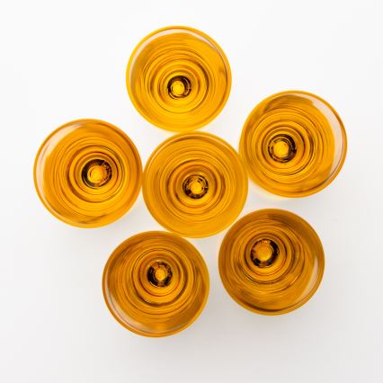 Sæt 6x shotglas 25 mm transparent gul