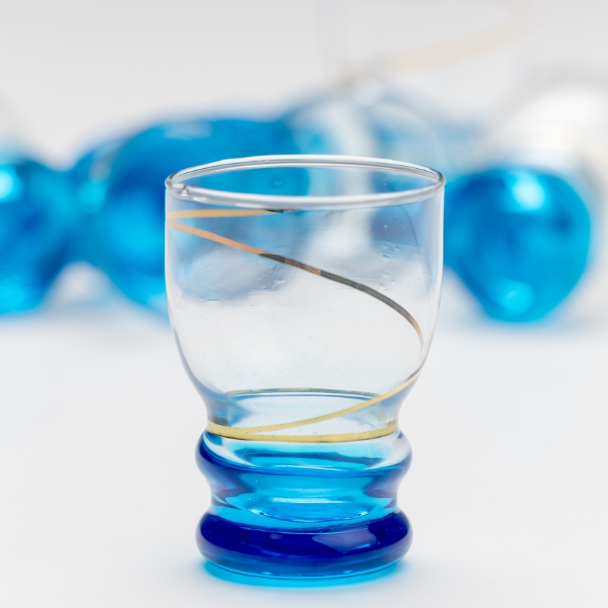 Sæt 6x shotglas transparent blå