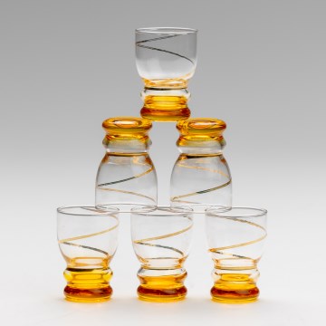 Sæt 6x shotglas transparent gul