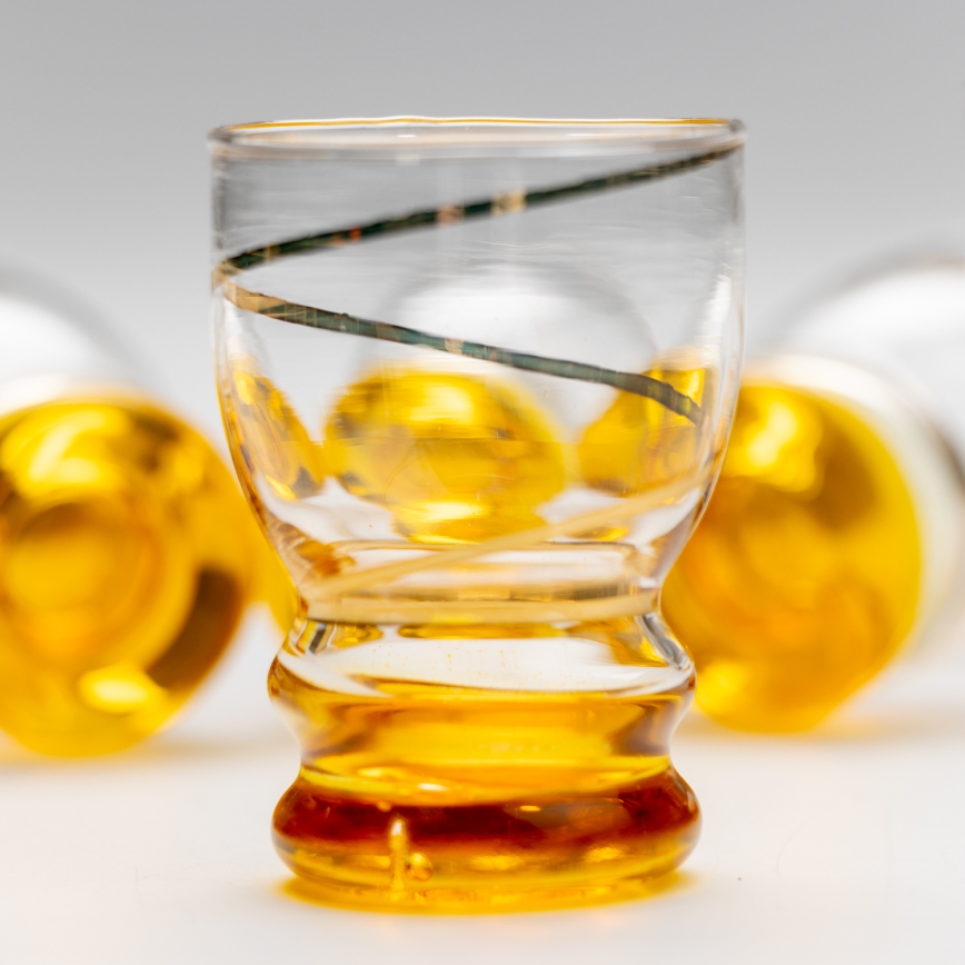 Sæt 6x shotglas transparent gul
