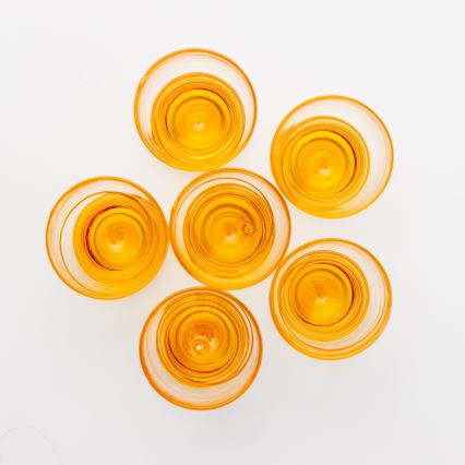 Sæt 6x shotglas transparent gul