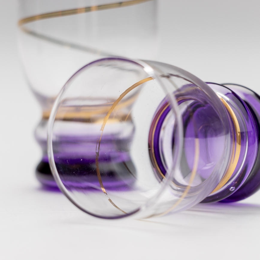 Sæt 6x shotglas transparent lilla
