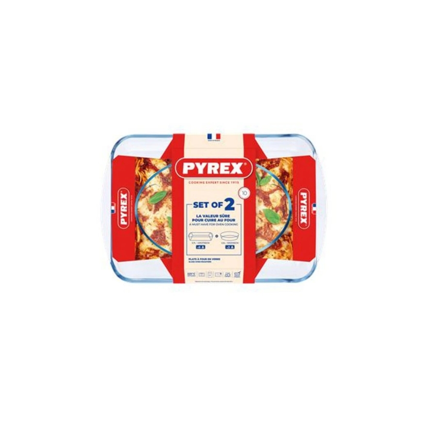 Sæt af 2 ovnfaste PYREX-fade, 3,7/2,2 l