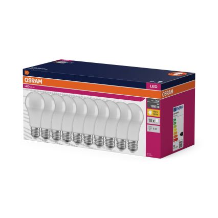Sæt med 10 LED-pærer CLASSIC A75 E27/10W/230V 2700K - Osram