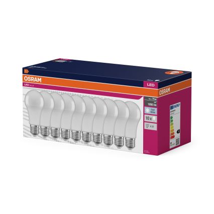 Sæt med 10 LED-pærer CLASSIC A75 E27/10W/230V 4000K - Osram