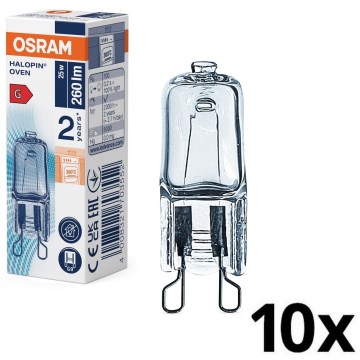 Sæt med 10 pærer til ovn HALOPIN G9/25W/230V 2700K - Osram