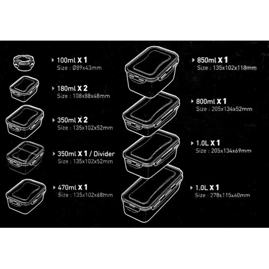 Sæt med 11 madbeholdere LOCK