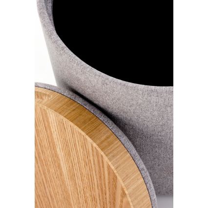 Sæt med 2 AVIKO-taburetter, Ø 38/45 cm, grå/beige