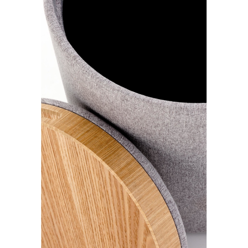 Sæt med 2 AVIKO-taburetter, Ø 38/45 cm, grå/beige