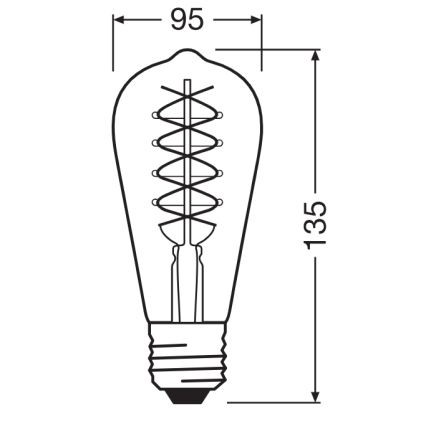 Sæt med 2 dæmpbare LED-filamentpærer E27/4,8W/230V 2200K - Osram