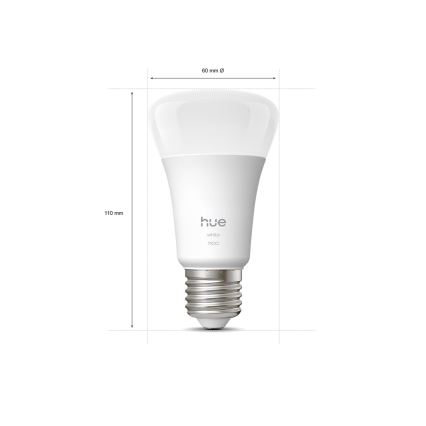 Sæt med 2 dæmpbare LED-pærer Philips Hue WHITE E27/9,5W/230V 2700K