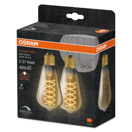 Sæt med 2 dæmpbare LED-pærer VINTAGE FILAMENT E27/7,8W/230V 1800K - Osram