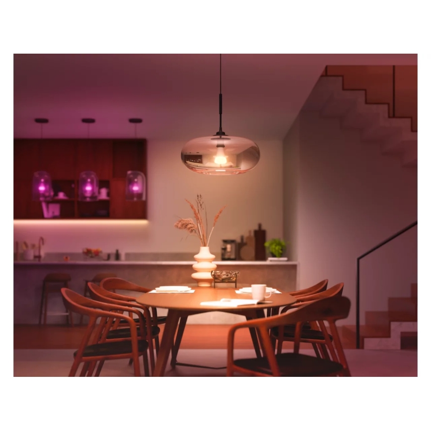 Sæt med 2 dæmpbare Philips Hue White and Color Ambiance LED-pærer E27/6W/230V 1000-20000K