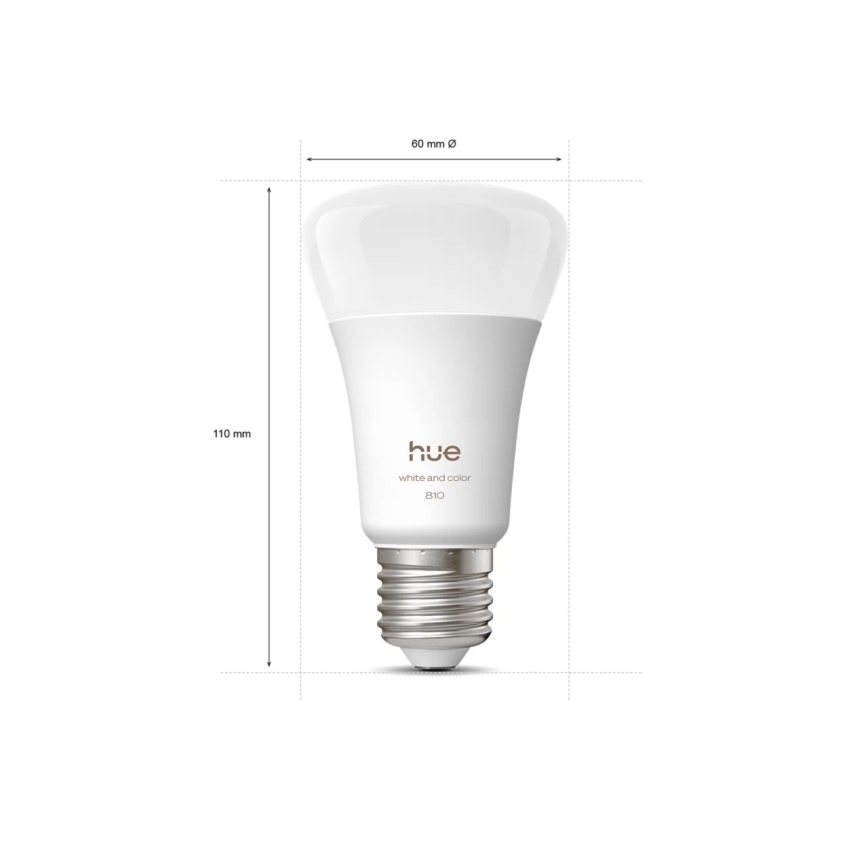 Sæt med 2 dæmpbare Philips Hue White and Color Ambiance LED-pærer E27/6W/230V 1000-20000K