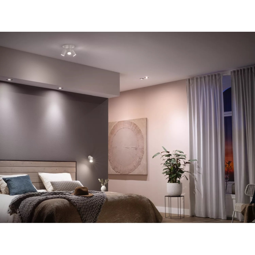 Sæt med 2 dæmpbare LED-pærer Philips Hue WHITE AMBIANCE GU10/4,2W/230V 2200-6500K + dimmer