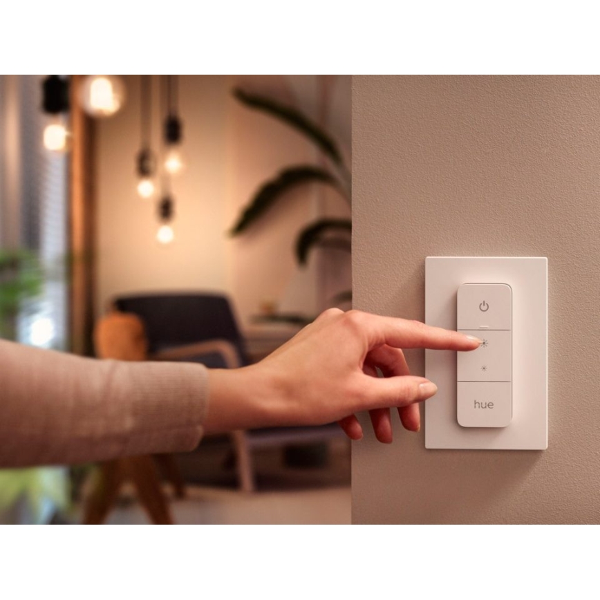 Sæt med 2 dæmpbare LED-pærer Philips Hue WHITE AMBIANCE GU10/4,2W/230V 2200-6500K + dimmer