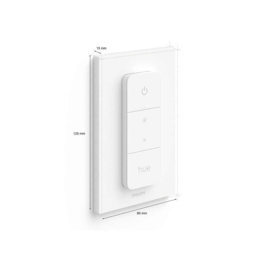 Sæt med 2 dæmpbare LED-pærer Philips Hue WHITE AMBIANCE GU10/4,2W/230V 2200-6500K + dimmer