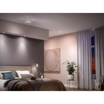 Sæt med 2 stk. LED-dæmpbare pærer Philips Hue WHITE AMBIANCE GU10/4,2W/230V 2200-6500K + Hue Bridge