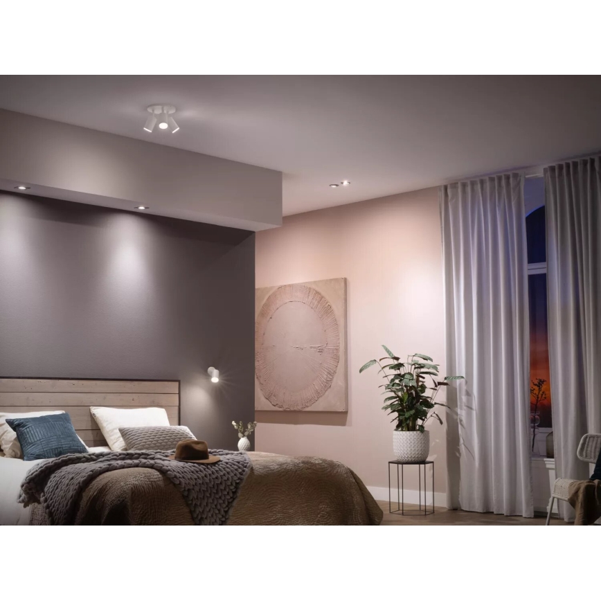 Sæt med 2 stk. LED-dæmpbare pærer Philips Hue WHITE AMBIANCE GU10/4,2W/230V 2200-6500K + Hue Bridge