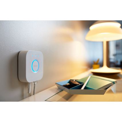 Sæt med 2 stk. LED-dæmpbare pærer Philips Hue WHITE AMBIANCE GU10/4,2W/230V 2200-6500K + Hue Bridge