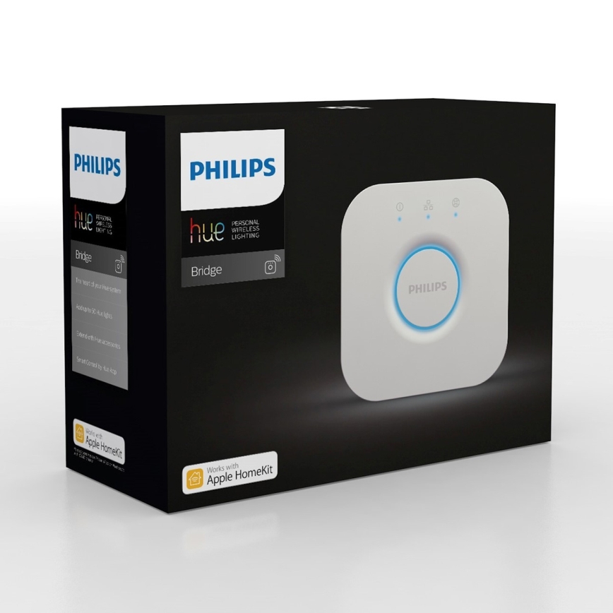 Sæt med 2 stk. LED-dæmpbare pærer Philips Hue WHITE AMBIANCE GU10/4,2W/230V 2200-6500K + Hue Bridge