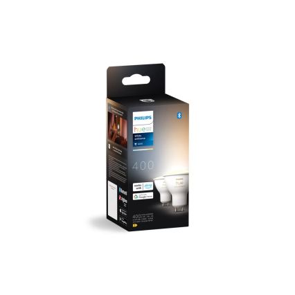 Sæt med 2 stk. LED-dæmpbare pærer Philips Hue WHITE AMBIANCE GU10/4,2W/230V 2200-6500K + Hue Bridge