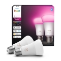 Sæt med 2 dæmpbare Philips Hue White and Color Ambiance LED-pærer E27/6W/230V 1000-20000K