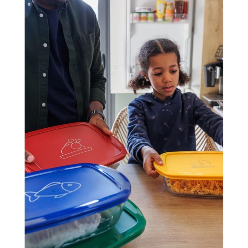 Sæt med 2 glasbeholdere til fødevarer PYREX 1,2/2,5 l