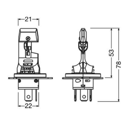 Sæt med 2 LED-bilpærer NIGHT BREAKER SPEED H4 P43T/14W/12V 6000K - Osram