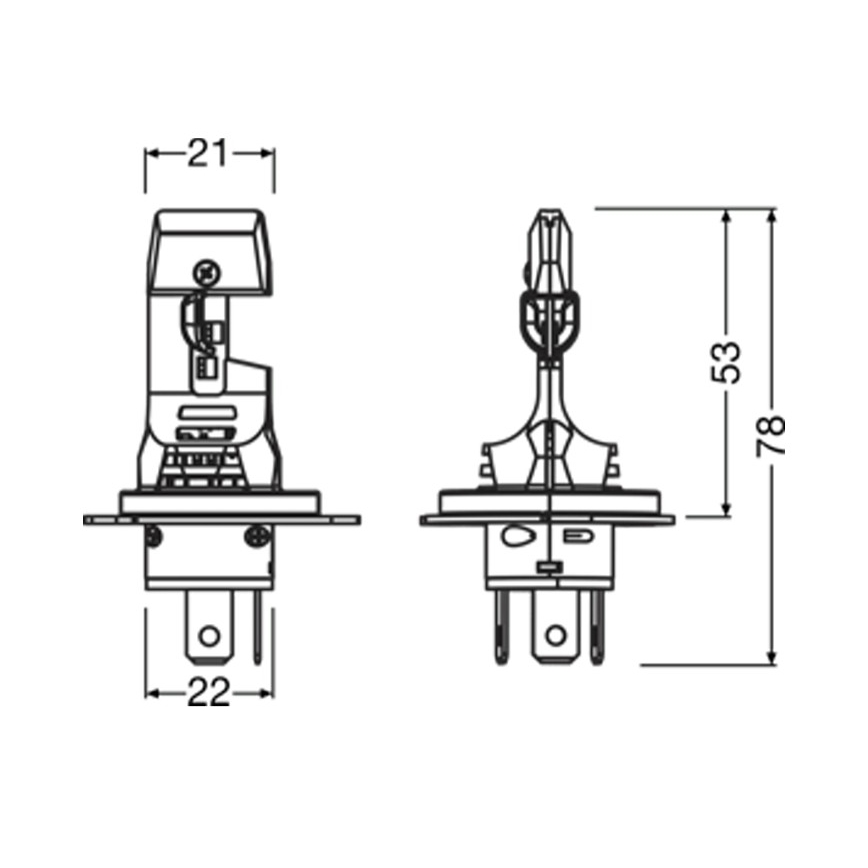 Sæt med 2 LED-bilpærer NIGHT BREAKER SPEED H4 P43T/14W/12V 6000K - Osram