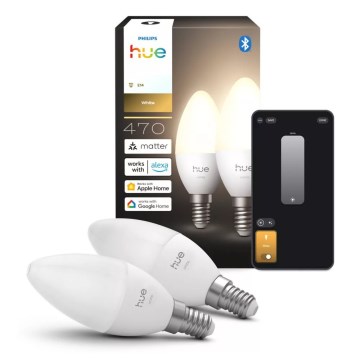 Sæt med 2 LED dæmpbare pærer Philips Hue WHITE B39 E14/3,9W/230V 2700K